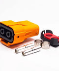 Straight Up Pro Grade High Voltage Safety Lock Connector 2 Pin 150 Amp Male Plug For EV Battery with terminals and safety cap