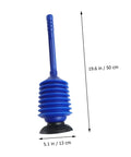 No Sweat Heavy Hitter 2 Pack Plunger with blue accordion bellows, 19.6 in x 5.1 in, designed for efficient toilet clog clearing.