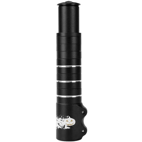 Adjustable Aluminum Bike Stem Riser Extender Up To 180mm for Mountain Road BMX Bikes, black finish, gasket kit included
