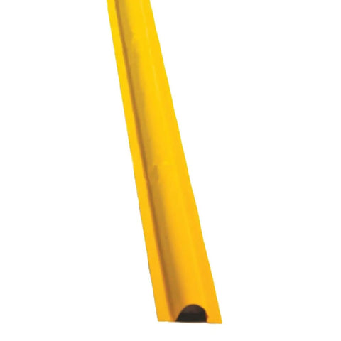 Close-up of yellow PVC coated fabric from Make-A-Berm Fuel Spill Containment Curbs Kit, 15 Feet Long And 1.5 Inches High Straight Sections.