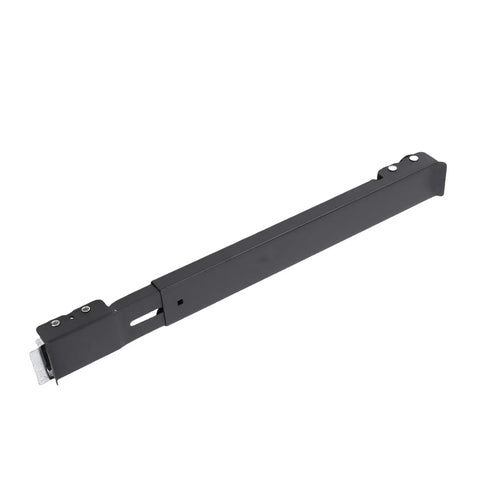 Heavy Duty Appliance Sliders With 24 Rollers And Brakes Extendable From 45 To 70CM shown from side, constructed of sturdy black metal.