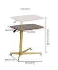 Adjustable Rolling Overbed Table With Smooth Casters And Easy Height Flex To Keep You Comfy On The Couch, showing dimensions and features.
