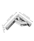 Wide Angle Corner Cabinet Hinges 4 Pack For Tight Spaces, Short Arm Design In Cold Rolled Steel shown with measurements