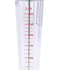 Plastic Rotameter Water Flow Meter With 300 To 3000 Liters Per Hour Range, DN 25 Tube, LZS 25 Model, Float Type, measurement scale view.
