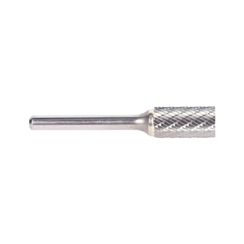 Carbide Burr Rotary File Cylindrical Double Cut For Die Grinder One Quarter Inch Diameter By Five Eighths Inch Cut Length With One Quarter Inch Shank And Two Inch Overall Length DUL Series For Metalworking Stainless Steel And Other Metals