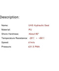Badass Rotating PU Oil Seal Gasket 5mm Thick 19 To 35mm OD Hydraulic Sealing 2 Pcs UHS PU seal specs