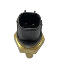 FainWan engine coolant temperature sensor, brass hex body with black 2-pin connector, front view