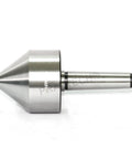 Lathe Revolving Live Center Bull Nose MT3 Morse Taper Shank, steel, for pipe and tube workholds, side view.
