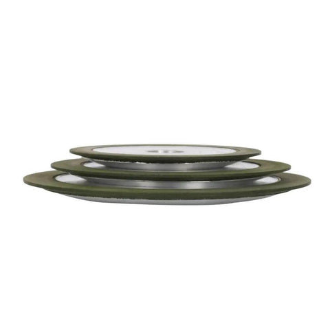 Side view of Diamond Resin Grinding Wheel For Carbide Cutters, set of 3 discs with 100 By 16 By 11 By 8 Core, Grits 150 180 240 320