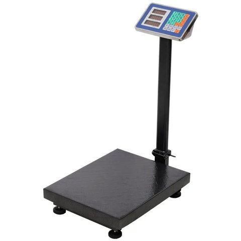 Heavy Duty Digital Floor Scale Handling Up To 660 Pounds Like A Champ Featuring Zero Nonsense Precision Sensors and Rock Solid Construction on a black platform