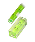 2pcs for mini for spirit Level Set Horizontal Bubble Vial For Picture Hanging Wall Art Calibration Rectangular And Cylinder Shape Plastic Green Liquid