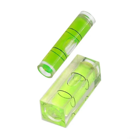 2pcs for mini for spirit Level Set Horizontal Bubble Vial For Picture Hanging Wall Art Calibration Rectangular And Cylinder Shape Plastic Green Liquid