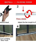 Installation steps for Two In One Door Security Bar And Sliding Patio Door Stopper Jammer For Child Proofing in sliding doors
