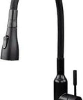 Top Rated Dual Spray Kitchen And Laundry Faucet With Flexible Neck, Deck Mounted, Single Lever, Matte Black Finish, Model PF7509A-MB