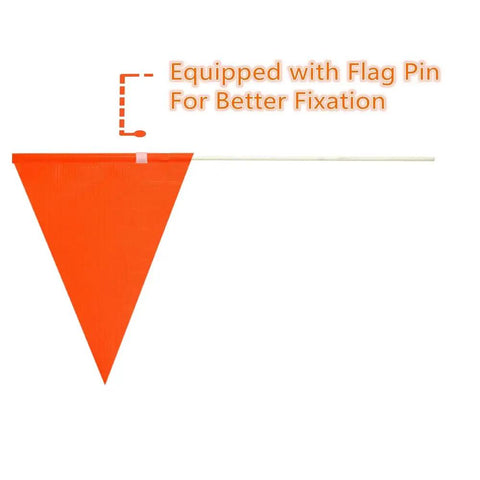 Two Pack Upgraded Bike Flags With Poles For Maximum Road Visibility, featuring orange flag with flag pin for better fixation.