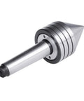 2MT heavy-duty live tailstock center for woodworking, steel body with tapered conical tip