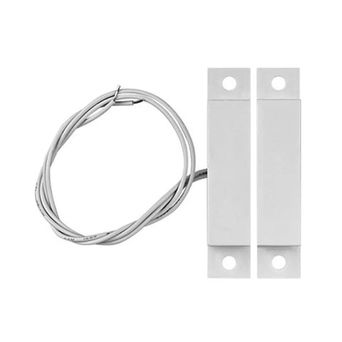 MC-32 NC Surface Mount Magnetic Reed Switch for home security windows and doors, wired contact sensor alarm in white finish, 6 sets.