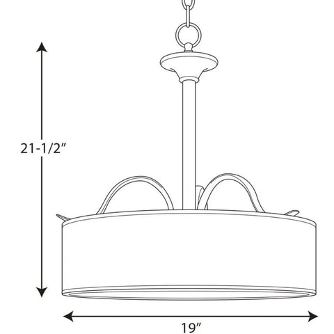 Dimensions of 3 Light Brushed Nickel Pendant Light With Off White Shade Classic Traditional Style For Dining Room Kitchen Bar Area Living Space