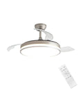 Smooth Operator 42 Inch Retractable Ceiling Fan With Super Quiet Dc Motor and remote for bedroom or living room vibe silver