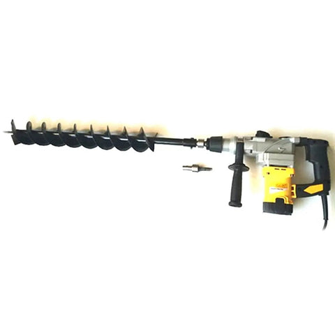 Electric SDS Shank Converter Adapter For Drill Bits And Power Tools Pro Grade Heavy Duty attached to auger and rotary drill