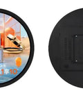 Rock Solid 23.6 Inch Round LCD Digital Display Screen For Business Pro Grade Gear 1280 By 1280 HD Resolution back view with ports.