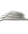 304 Stainless Steel Cotter Pins Set 230 Pcs Assortment Kit Quick Install Retaining Pins And Hairpins Clips displayed in various sizes.