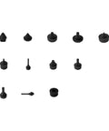 Assorted sizes of Go-To Heavy-Duty Rubber Bumper Kit For Cars and Trucks including black stoppers for universal use