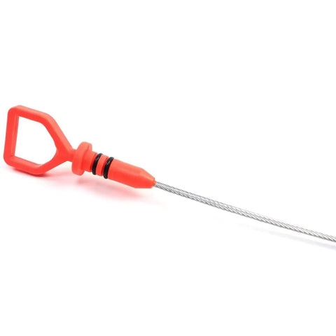 Engine Oil Dipstick Replacement 15650RCAA02 Fits Honda Accord Crosstour Odyssey Pilot Ridgeline Acura MDX RDX RL TL TSX ZDX 2003 2018 Easy Install No Hassle Smooth Fit Accurate Readings shown with red handle and metal stem.