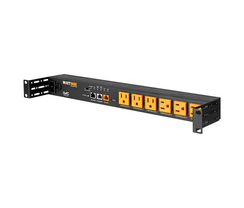 Heavy Duty Six Outlet Power Conditioner With Slick Ip Controls And Precision Metered Strips, six orange outlets, sleek design.