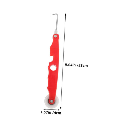4 Piece Screen Rolling Tool Spline Roller With Bearing Wheel For Window And Door Repairs DIY Friendly Durable Design Pro Level Quick Screen Replacement And Versatile Applications in red plastic with measurements included