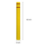 Tough As Nails Heavy Duty Bollard Cover, 46 inch by 5 inch, bright yellow, for parking lots and docks, protects against scrapes.