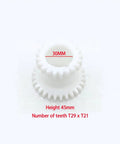Two Speed Hi Low Plastic Double Gear Set For CJ0618 Mini Lathe Series Replacement Part Built For Small Metal Projects And Handles Tough Cuts With Durable M2.25 Module 45mm Height 30mm Bore 29 Teeth, white gear set
