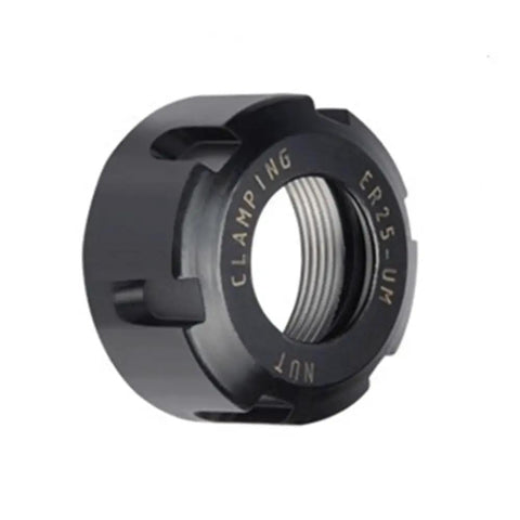 Heavy Duty Engraving Machine ER Collet Nut for High Precision CNC Milling, 25mm size, black heat treated steel.