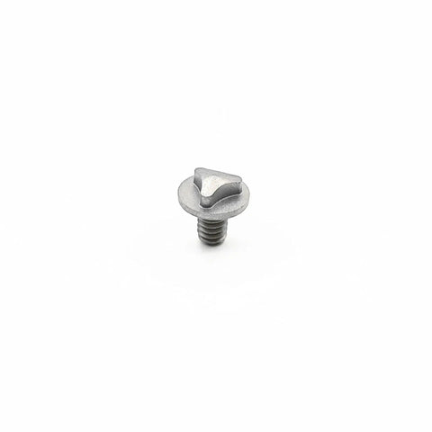 Twelve Piece Blue And Purple Titanium Triangle Screw Kit For Microtech Utx 85 And Ultratech Otf Knife Rigs close-up of triangle titanium screw
