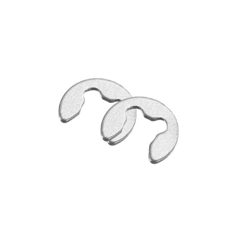 Close-up of 100 Pack External Retaining Rings 2mm 304 Stainless Steel E Clip Circlips Snap Rings For Valves And Electrical Appliances