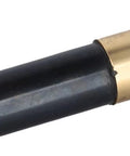 Helium Balloon Filler Regulator With Precise Air Flow For Latex And Mylar Balloons, brass and black nozzle close-up.