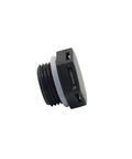 Tough As Nails Heavy Duty Waterproof Nylon Vent Plugs For Machinery And Pipeline Sealing Breathable IP68 Pressure Relief Valve Slick 10 Piece Pack Black M12x15 side view of a nylon vent plug with sealing gasket.