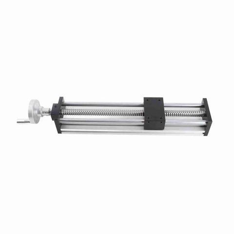Precision Linear Rail Guide Carriage With 300mm Stroke Manual Handwheel Adjuster For CNC Router Table Woodworking Bench Heavy Duty Aluminum Build Delivers Smooth Ride Shop Ready Hardware Mounting Consistent Accuracy Every Time