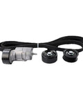 Top Rated Belt Tensioner And Idler Pulley Kit Replaces 6PK2125 With 25281-25000 Fits 2.0L 2.4L Engines, black belt and pulleys