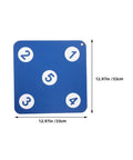 Dual Sided Indoor Fencing Target Set with numbered weather-resistant rubber targets, 33cm square, blue with white circles.