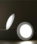 Ultra Bright 7.5 Inch Dimmable LED Disk Light Flush Mount for Ceilings, Energy Star Certified, side and front view