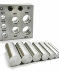 Disc Cutter Set Seven Sizes From Quarter To Five Eighths Inch Cut Circular Metal Discs For Jewelry Shapes Silver Finish 14 Gauge Tool
