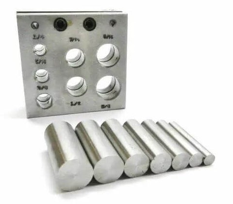 Disc Cutter Set Seven Sizes From Quarter To Five Eighths Inch Cut Circular Metal Discs For Jewelry Shapes Silver Finish 14 Gauge Tool