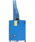 Heavy Duty Mobile Welding Fume Purifier With Dual Arm Extraction Setup And Manual Ash Cleanup, sturdy blue steel frame.