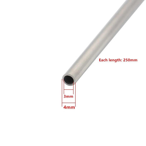 304 stainless steel capillary tube, 4 mm outer diameter by 3 mm inner diameter, 250 mm length