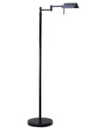 Dimmable LED Pharmacy Floor Lamp With Full Range Dimming And 360 Degree Swing Arms, Adjustable Height Standing Lamp For Reading Sewing And Crafty Projects, ETL Listed Black standing upright.