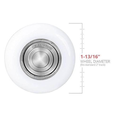 Ultra Quiet Sealed 6200ZZ Nylon Garage Door Rollers Wheel With 11 Ball Bearings, front view showing 1.81 in roller diameter