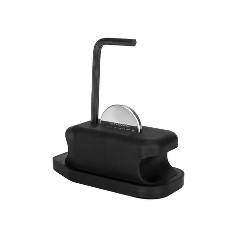 KSG KS7 Recoil Pad and Grip Storage Plug for Kel-Tec KSG KS7 with convex bottom view, black color, L-shaped hex key