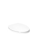 Heavy Duty Elongated White Toilet Seat Featuring Quick Release Hinges And Grip Tight Bumpers For Dead Simple Mounting and Super Fast Cleaning.