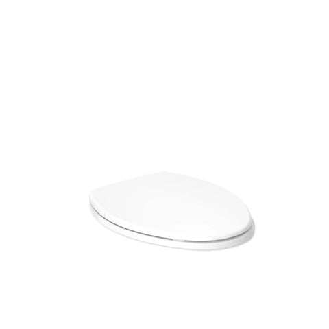 Heavy Duty Elongated White Toilet Seat Featuring Quick Release Hinges And Grip Tight Bumpers For Dead Simple Mounting and Super Fast Cleaning.